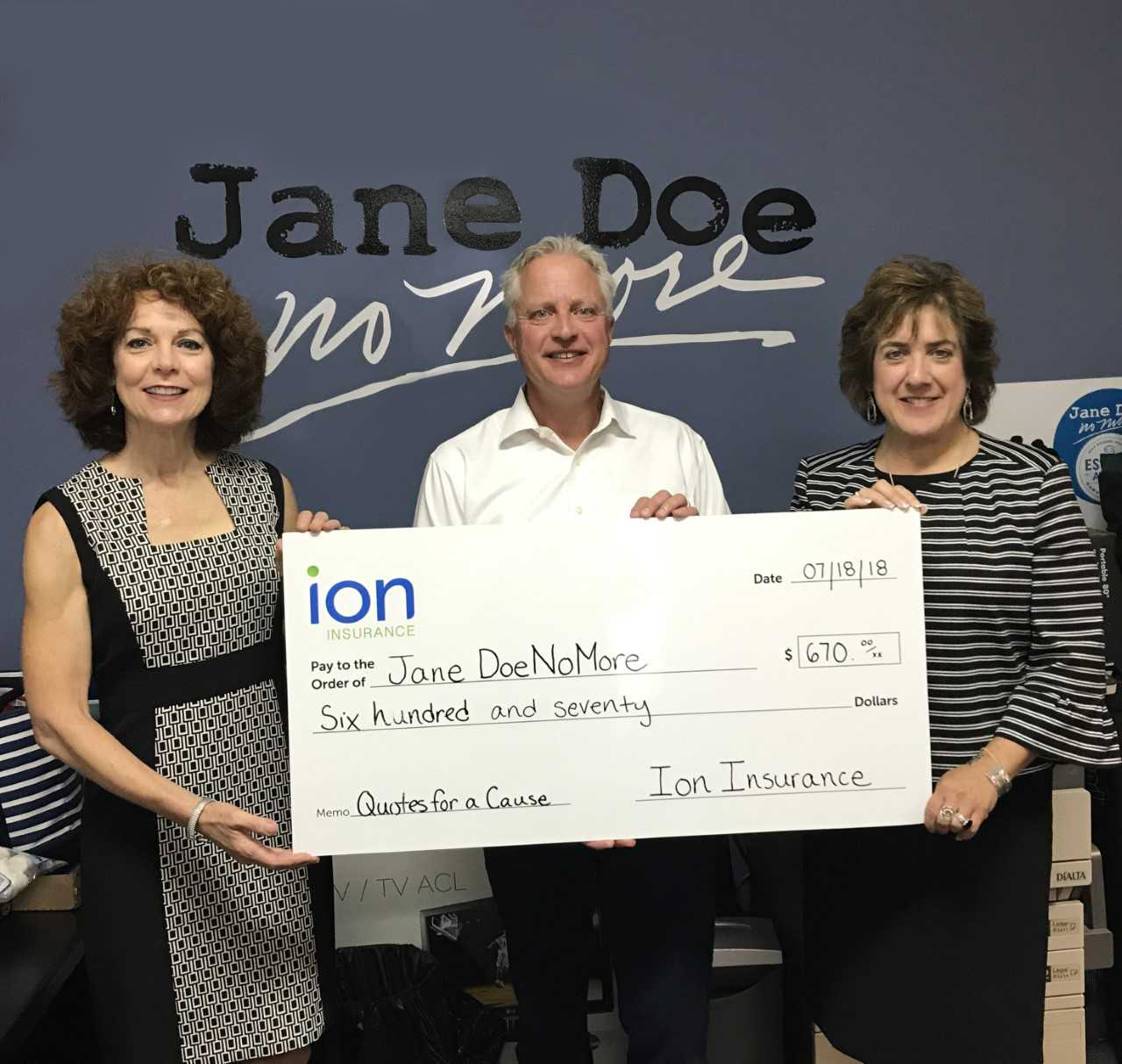 Ion Insurance Donates to Jane Doe No More Ion Insurance Ion Insurance Donates to Jane Doe No More Ion Insurance